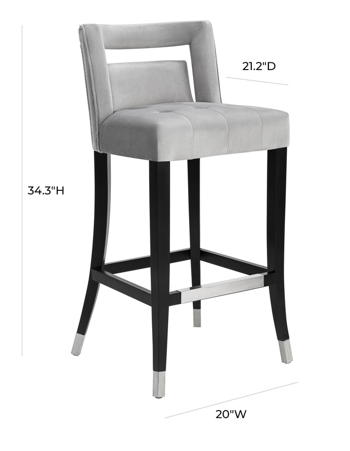 Hart Grey Velvet Counter Stool