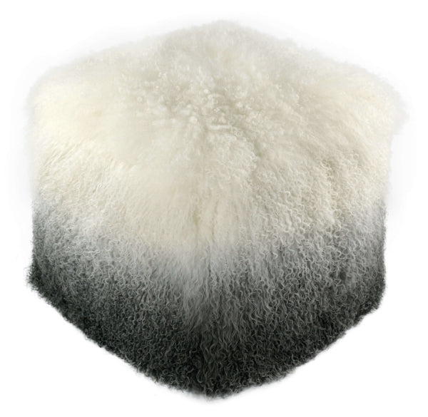 Tibetan Sheep White to Grey Pouf