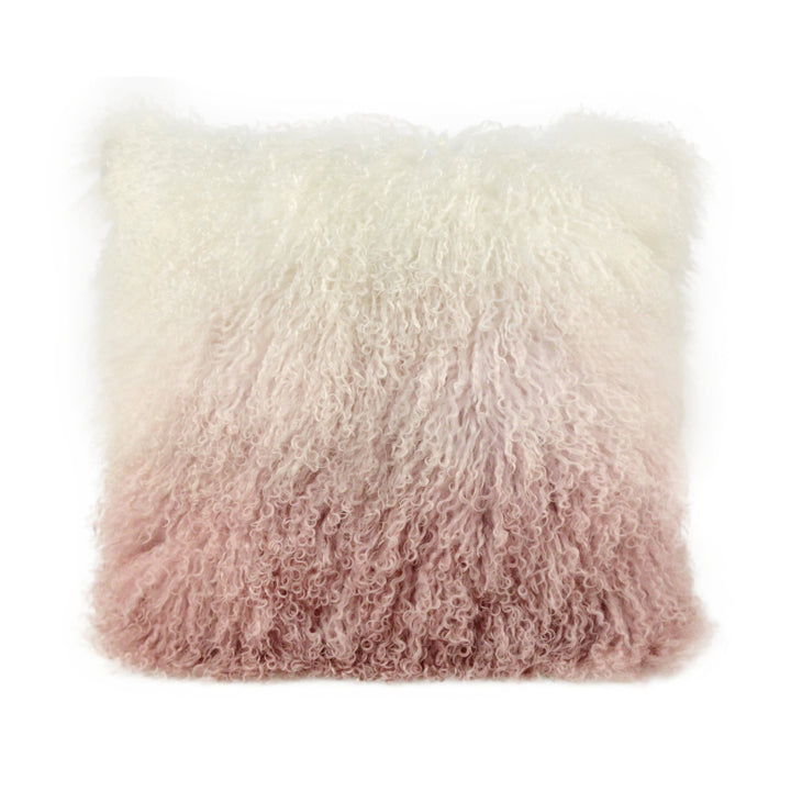 Tibetan Sheep Pillow White to Blush