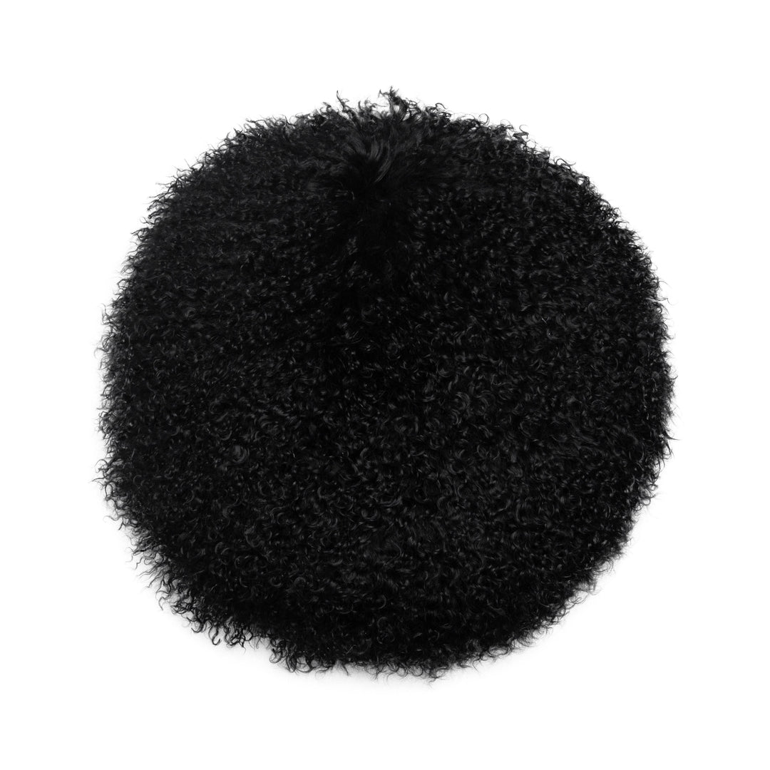 New Zealand Black Sheepskin 16" Round Pillow