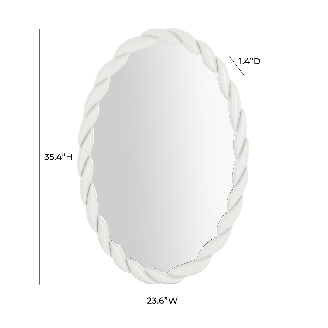 Agnes Cream Oval Mirror