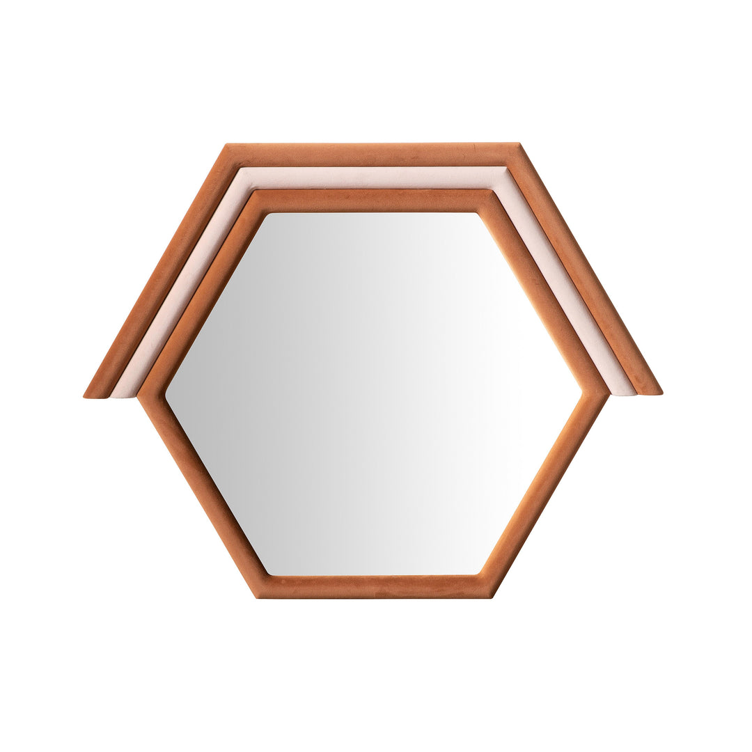 Lally Terracotta Velvet Prism Wall Mirror