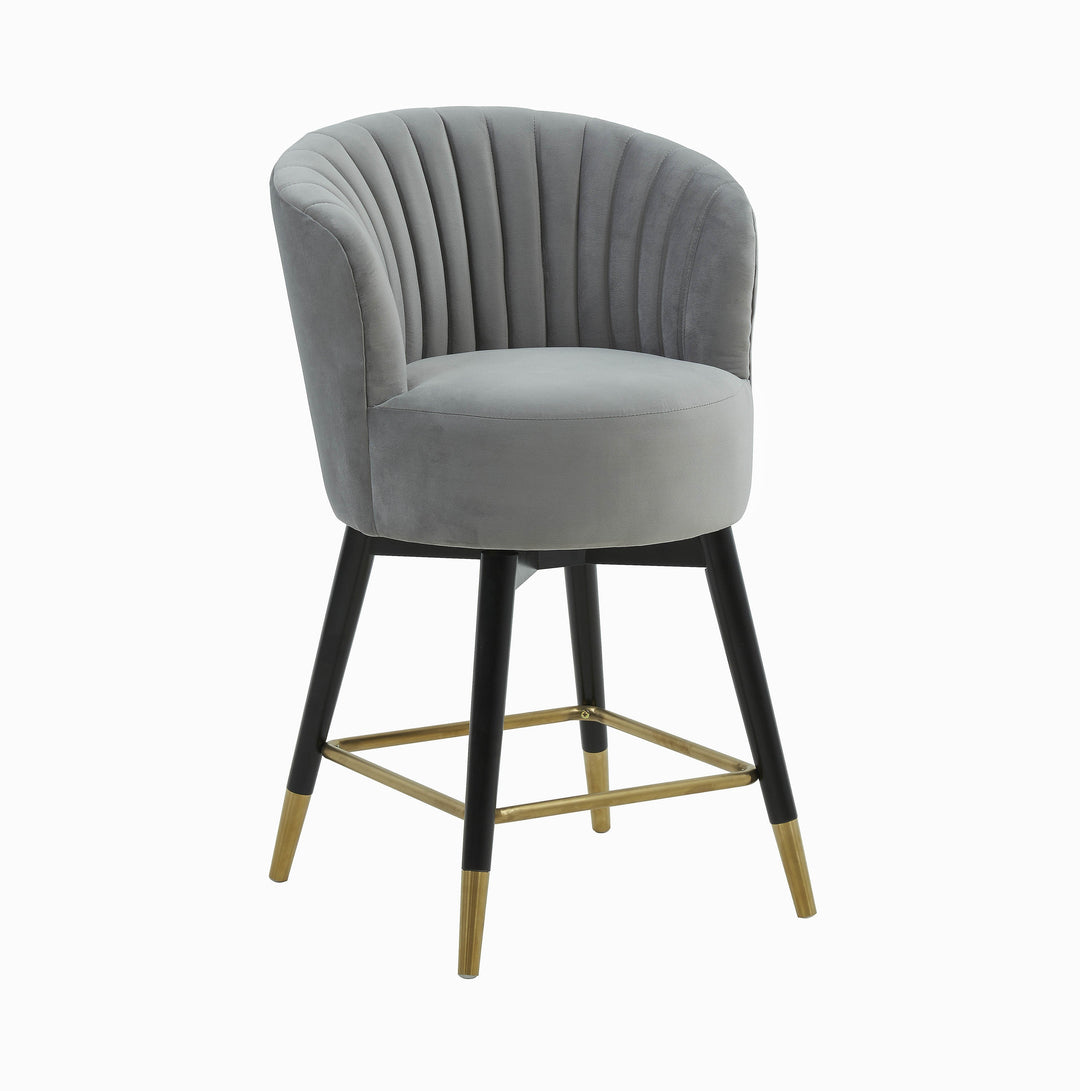 Liana Grey Velvet Swivel Stool