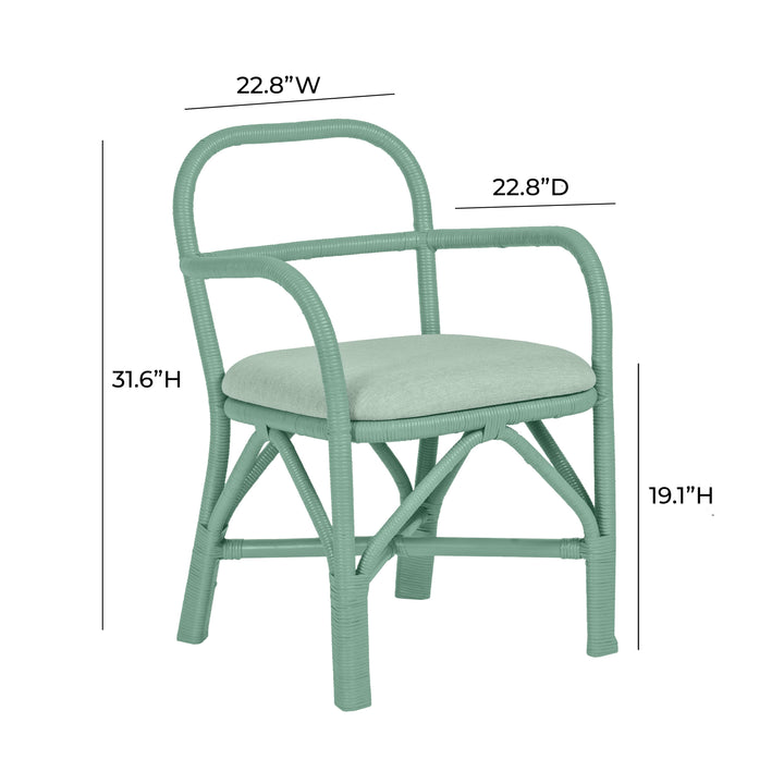 Ginny Green Rattan Dining Chair