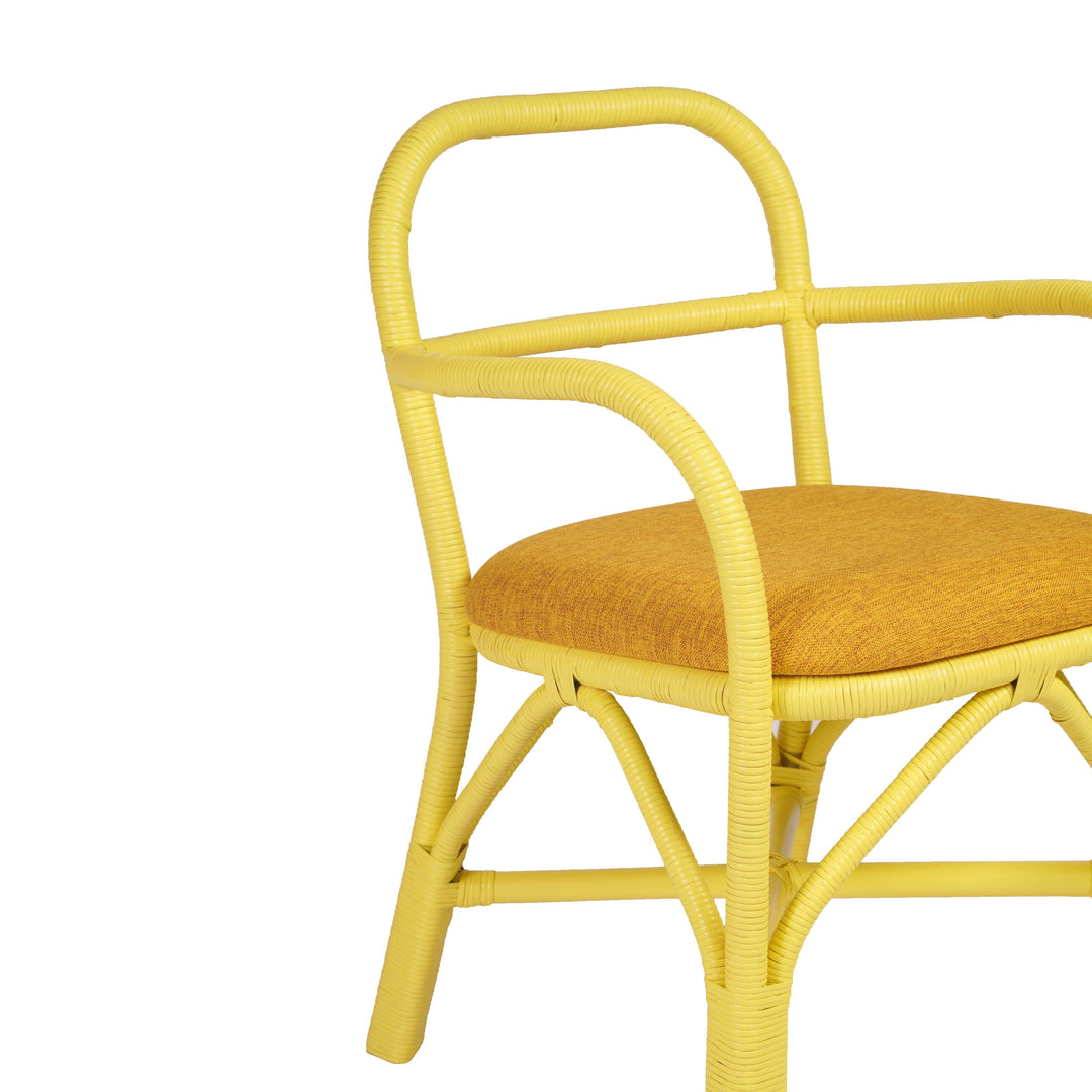 Ginny Yellow Rattan Dining Chair