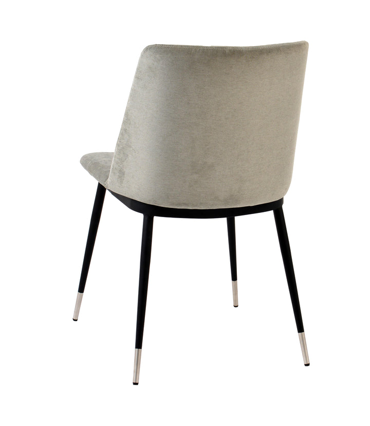 Evora Grey Velvet Chair - Silver Legs - Set of 2