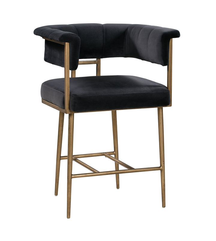 Astrid Grey Velvet Counter Stool