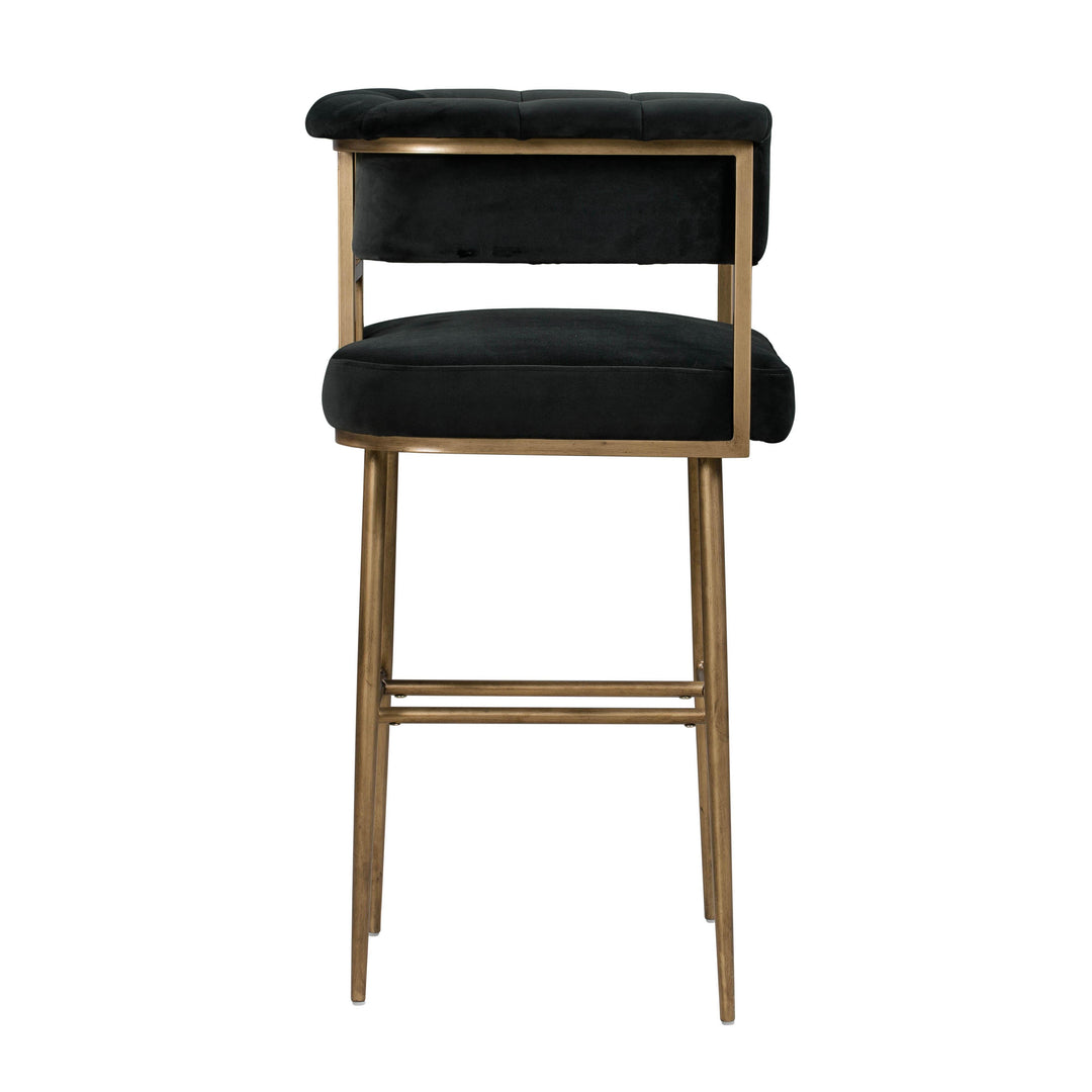 Astrid Grey Velvet Bar Stool