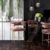 Astrid Blush Velvet Bar Stool