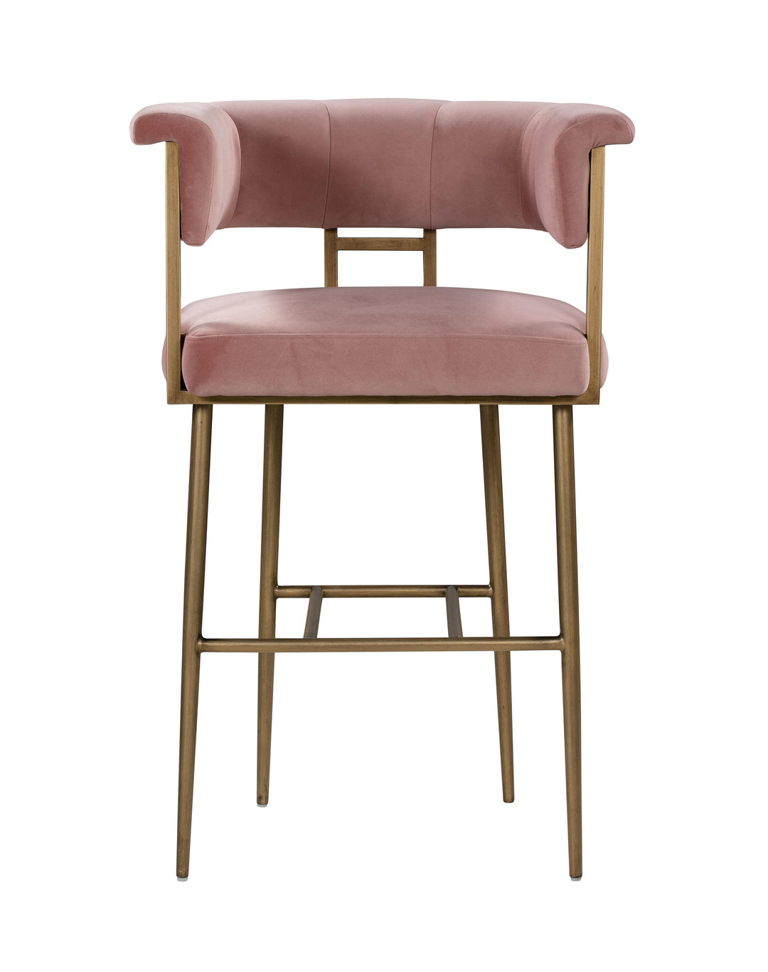 Astrid Blush Velvet Bar Stool