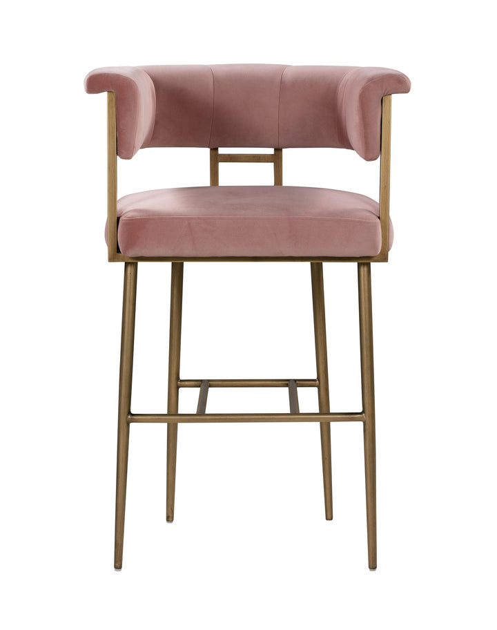 Astrid Blush Velvet Bar Stool