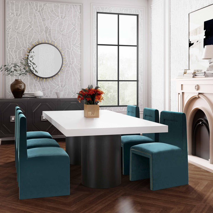 Nova White Lacquer Dining Table