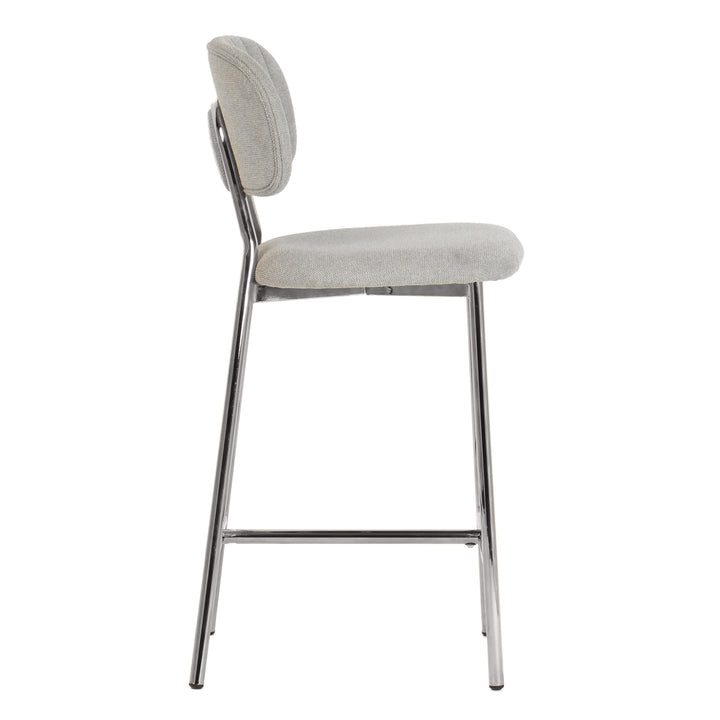 Ariana Grey Counter Stool - Silver Legs