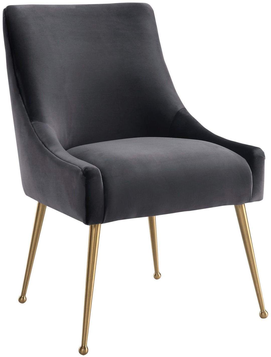 Beatrix Grey Velvet Side Chair