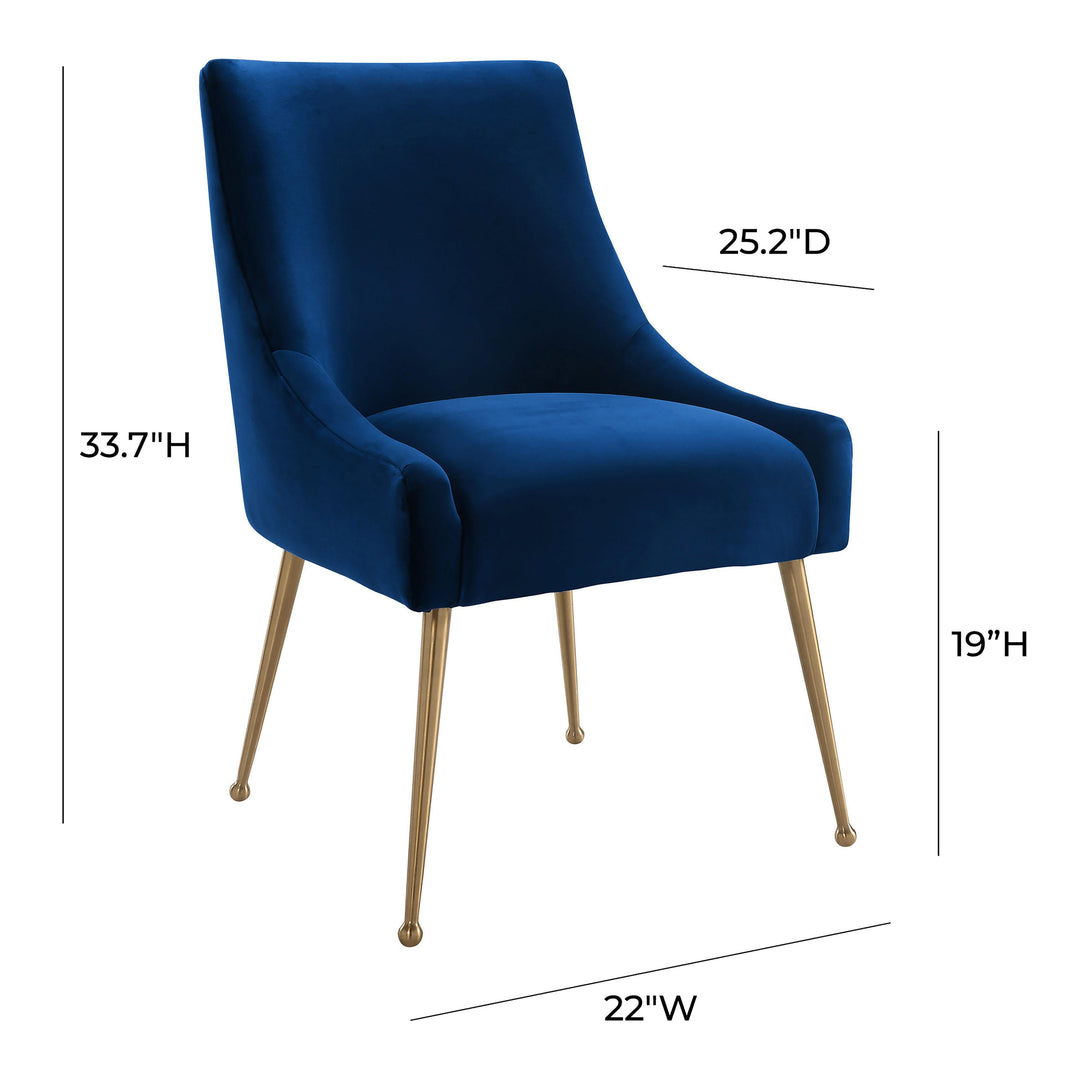 Beatrix Navy Velvet Side Chair