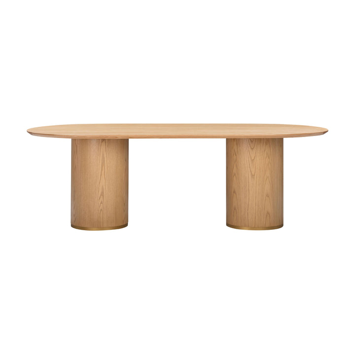 Brandy Natural Ash Wood Oval Dining Table