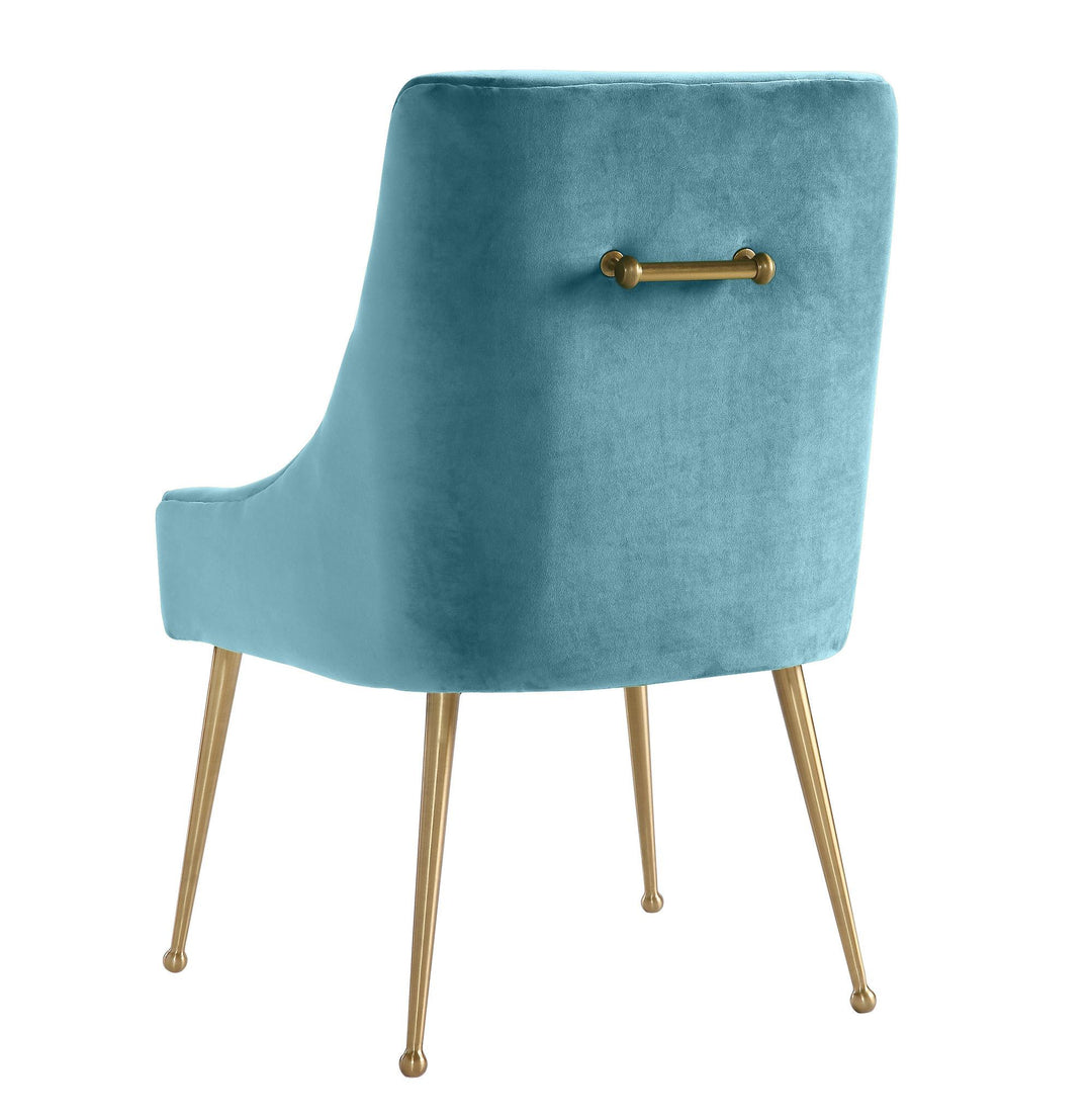 Beatrix Sea Blue Velvet Side Chair