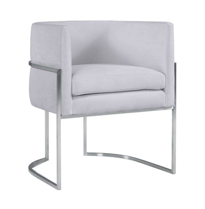 Giselle Grey Velvet Dining Chair - Silver Frame