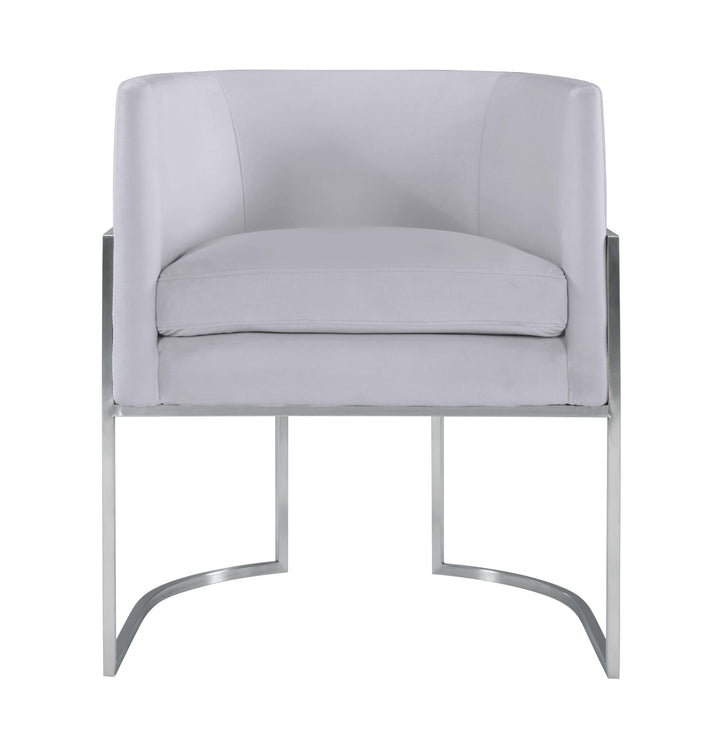 Giselle Grey Velvet Dining Chair - Silver Frame