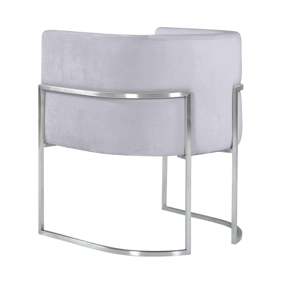 Giselle Grey Velvet Dining Chair - Silver Frame