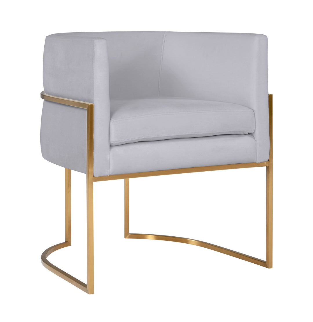 Giselle Grey Velvet Dining Chair - Gold Frame