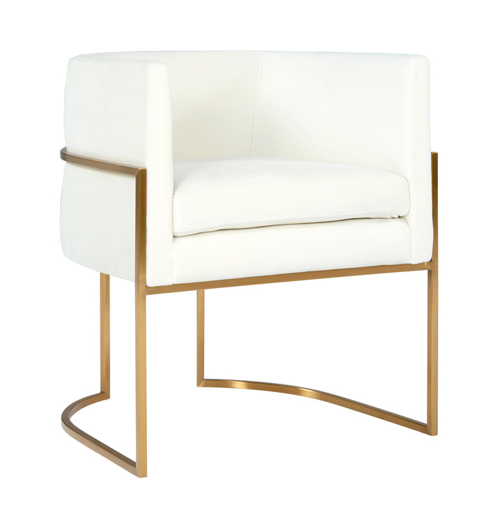 Giselle Cream Velvet Dining Chair - Gold Frame