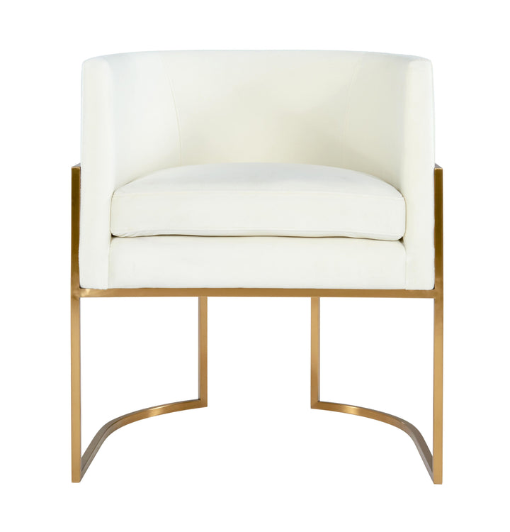 Giselle Cream Velvet Dining Chair - Gold Frame