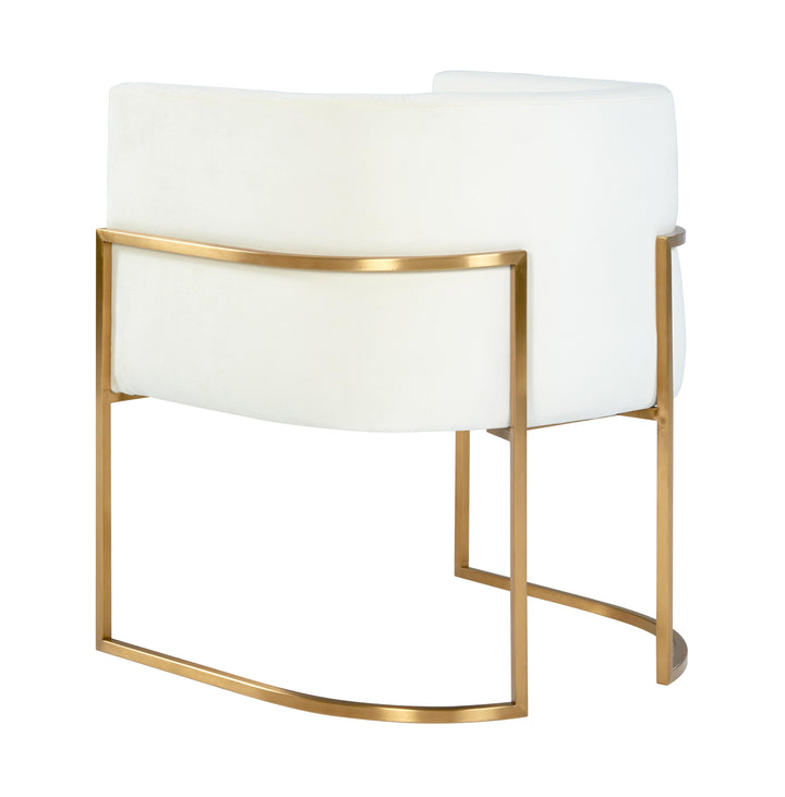 Giselle Cream Velvet Dining Chair - Gold Frame