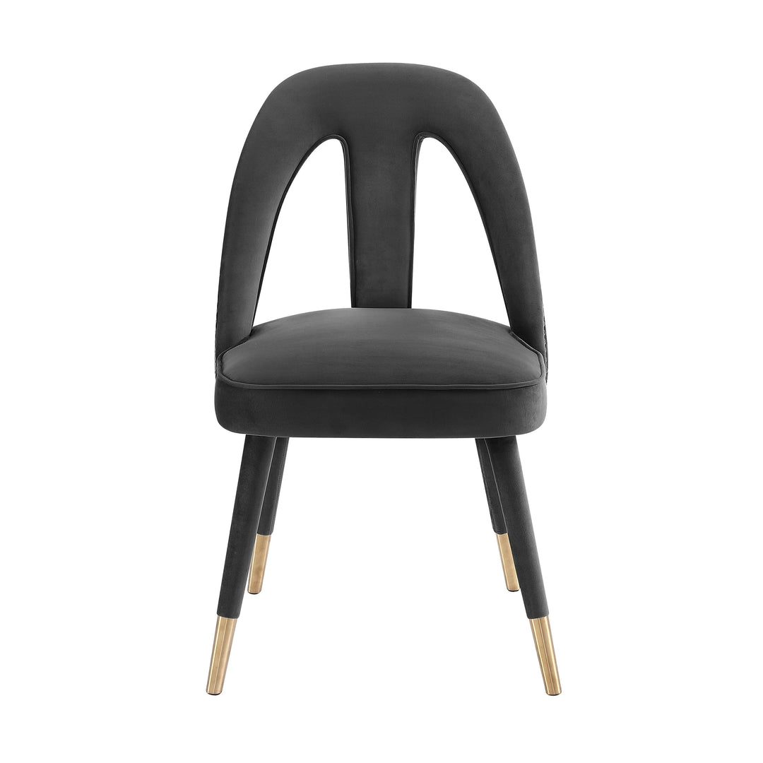 Petra Dark Grey Velvet Side Chair