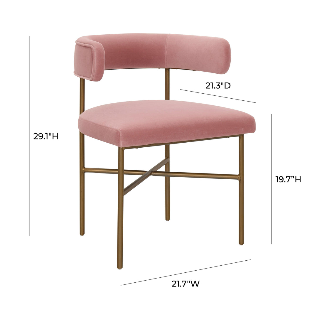 Kim Performance Velvet Chair in Blush