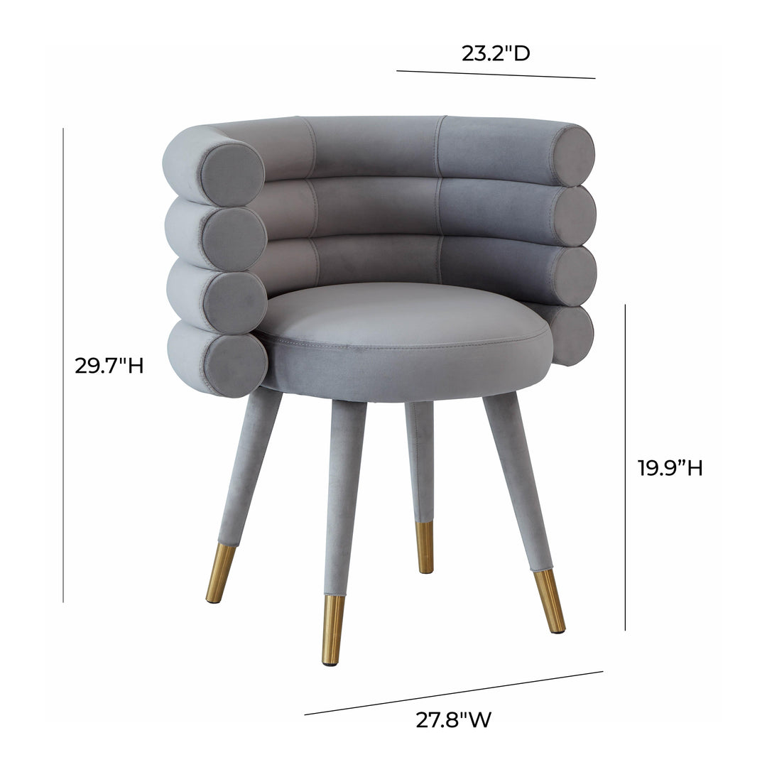 Betty Grey Velvet Dining Chair