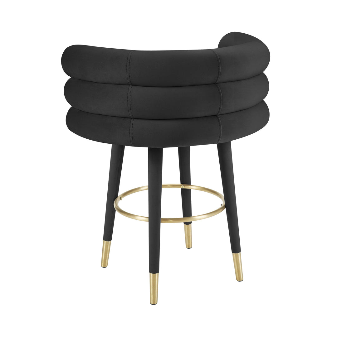 Betty Black Velvet Counter Stool