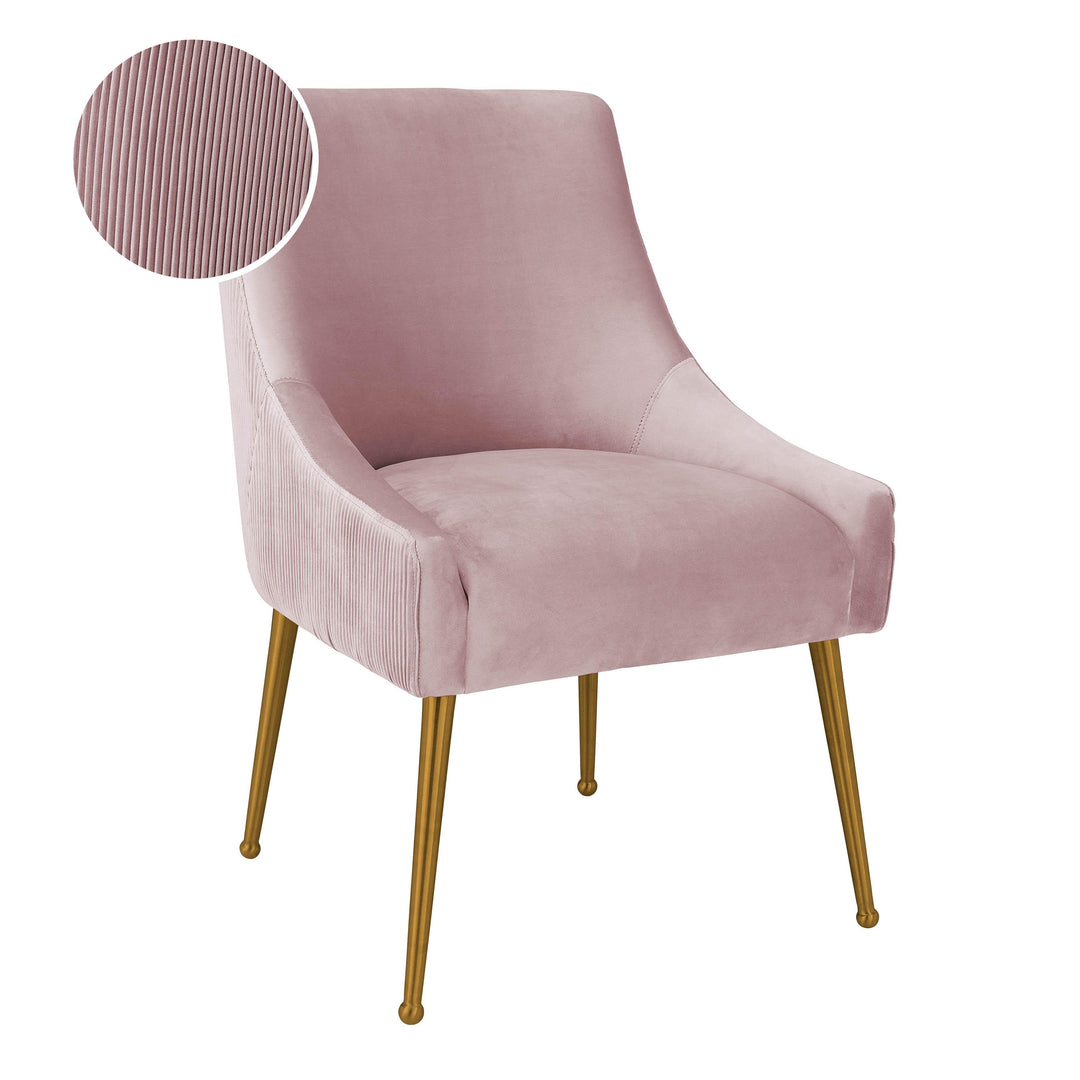 Beatrix Pleated Mauve Velvet Side Chair