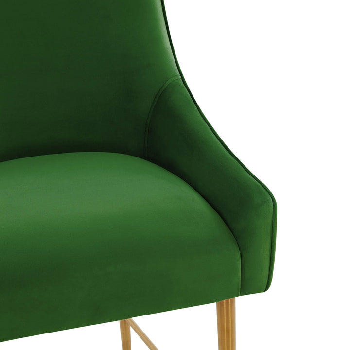 Beatrix Green Velvet Bar Stool - Gold Legs