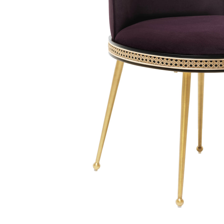 Harley Eggplant Velvet Dining Chair