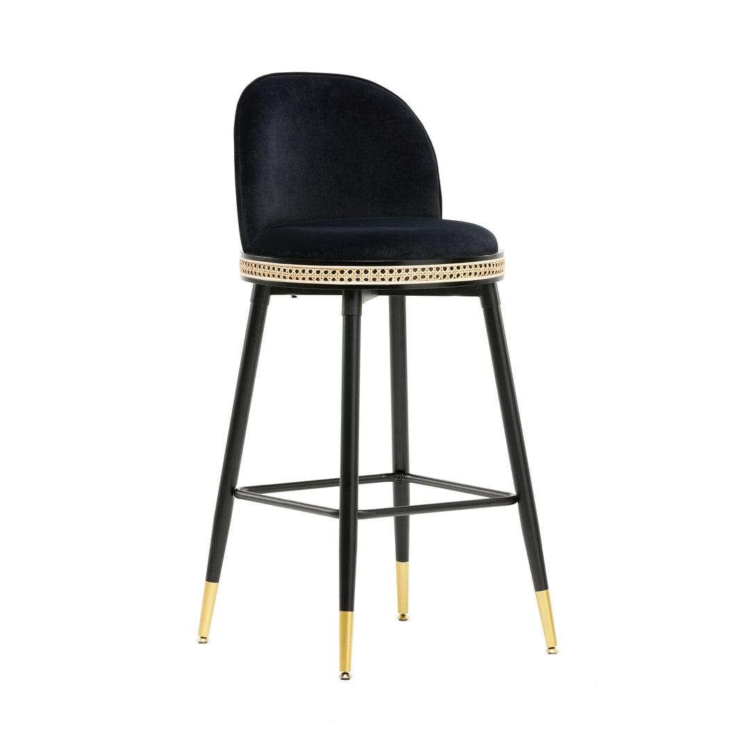 Harley Black Velvet Bar Stool