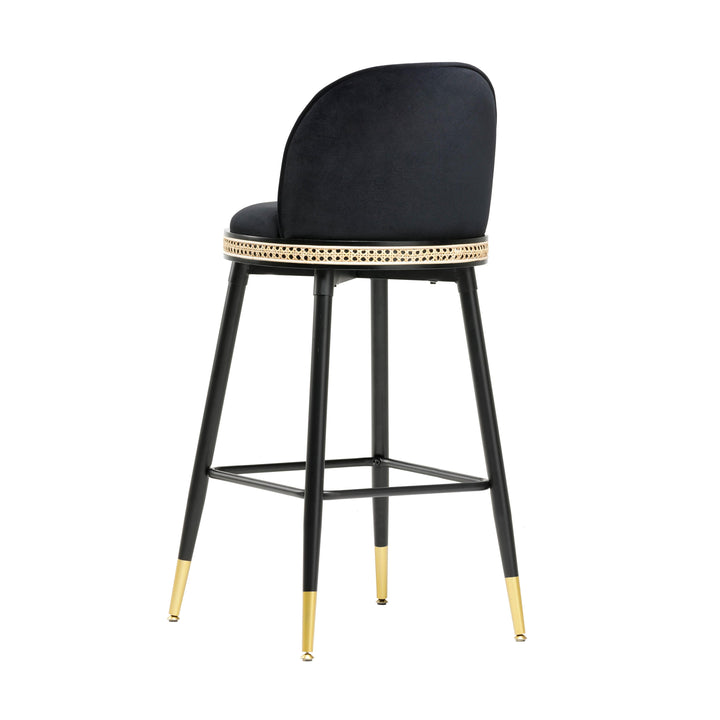 Harley Black Velvet Bar Stool