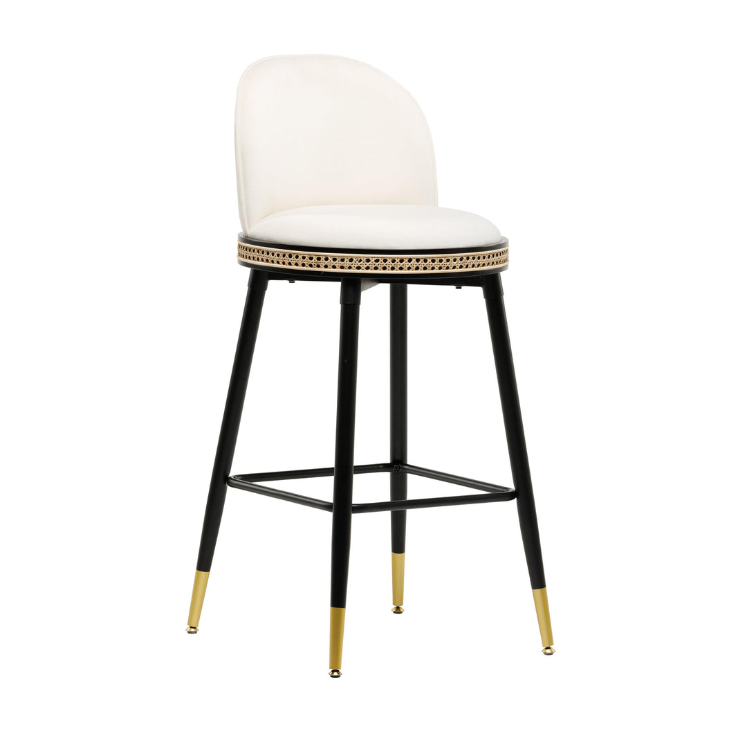 Harley Cream Velvet Bar Stool