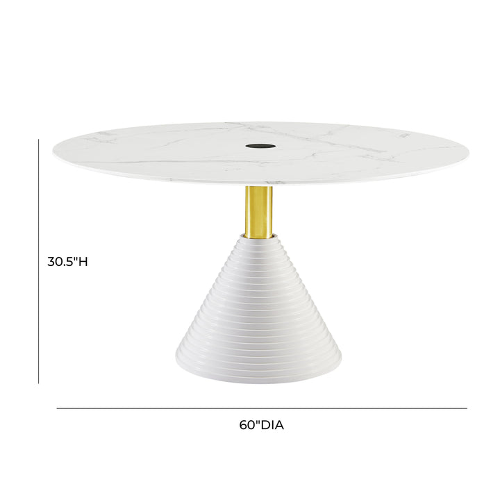 Piper White Round Dining Table