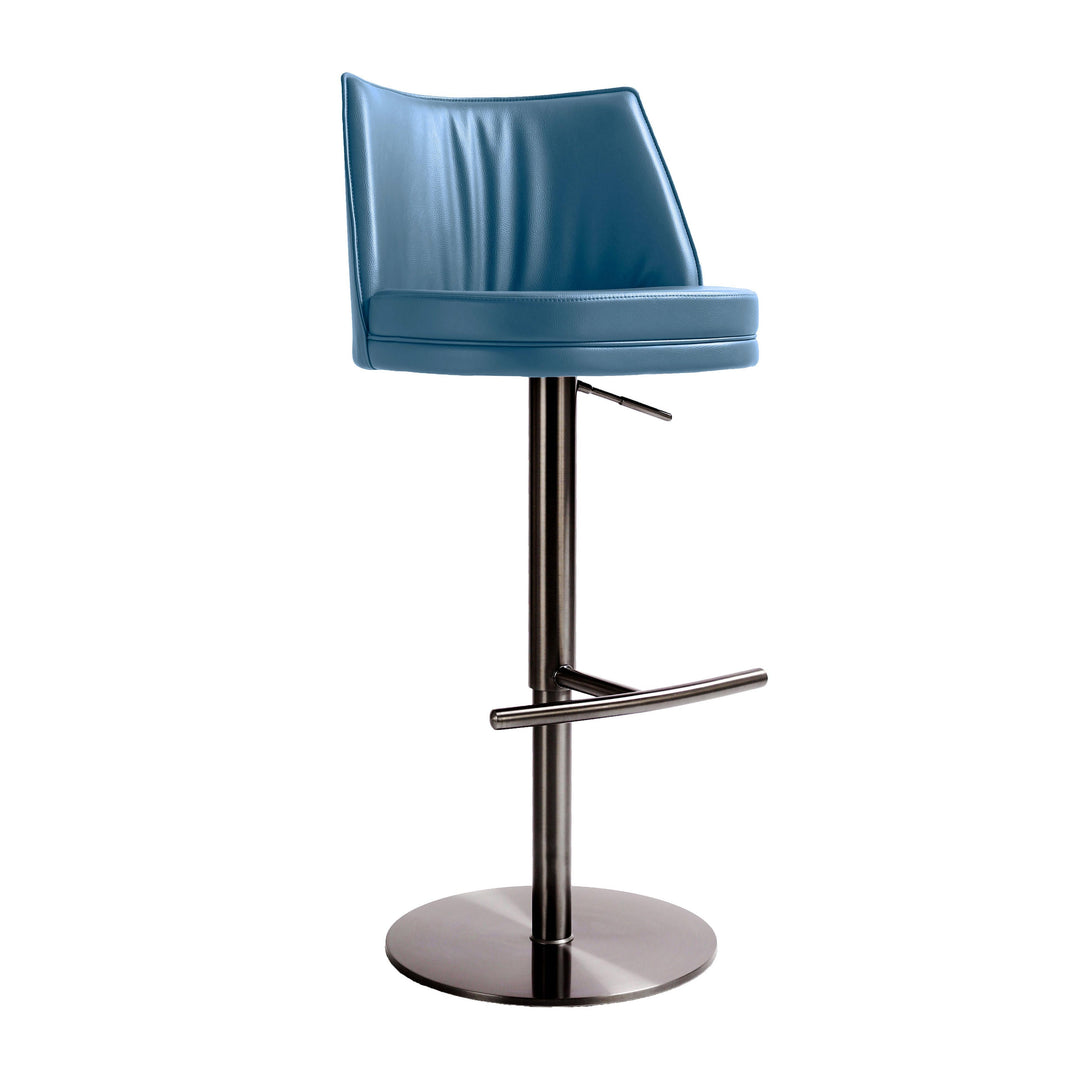 Gala Blue Vegan Leather on Adjustable Stool