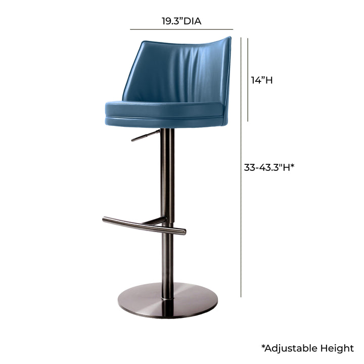 Gala Blue Vegan Leather on Adjustable Stool