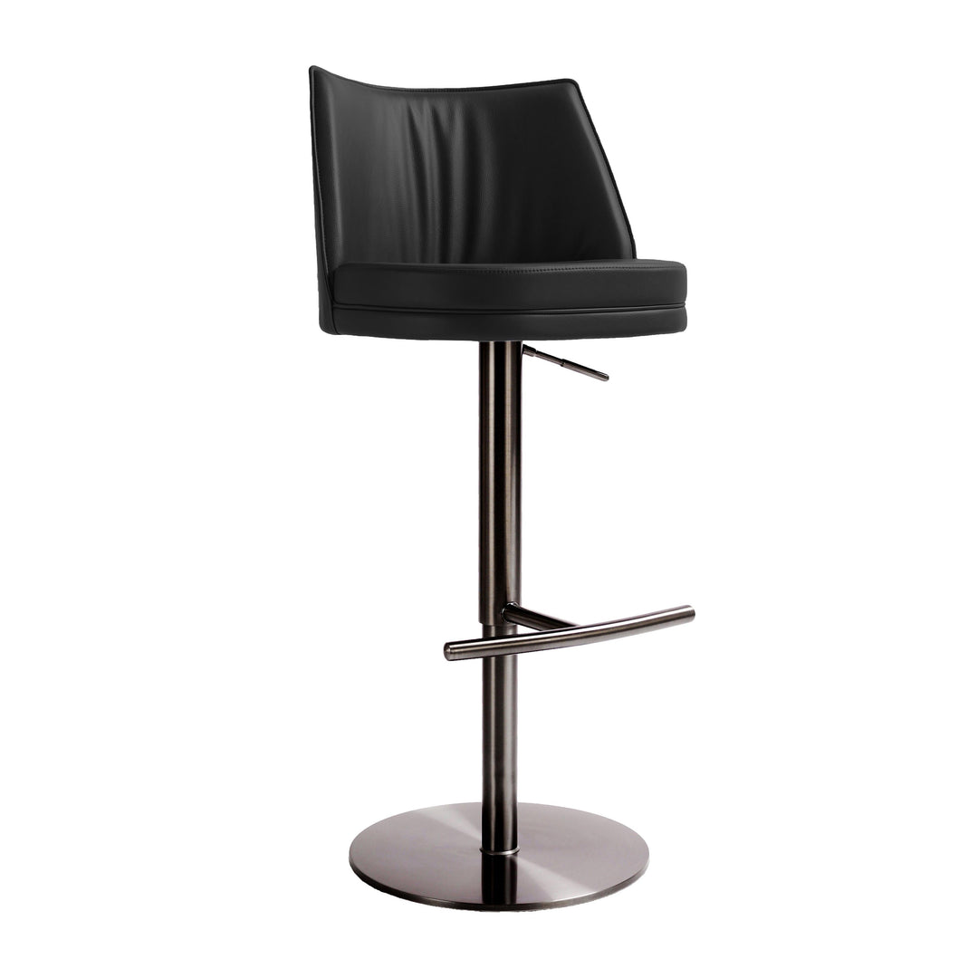 Gala Black Vegan Leather on Adjustable Stool