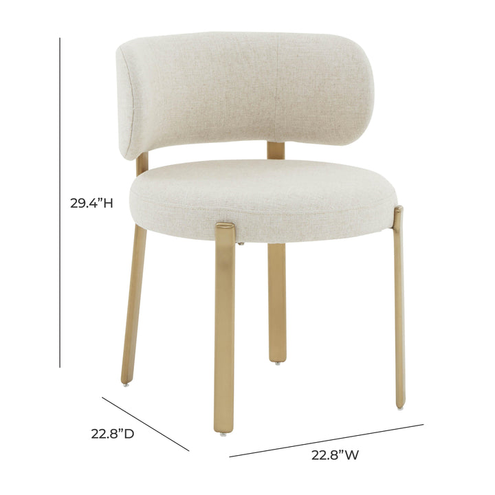 Margaret Cream Performance Linen Dining Chair