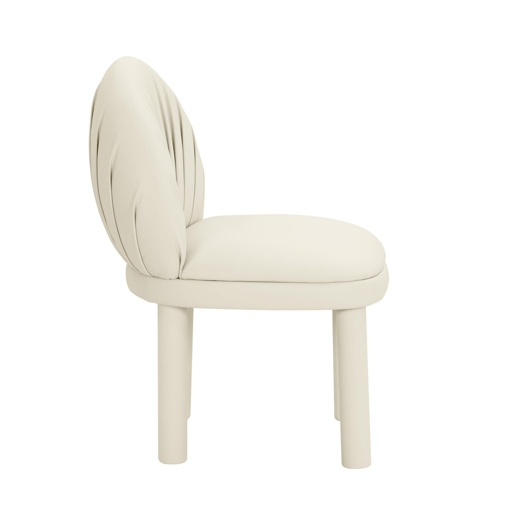 Aliyah Cream Vegan Leather Dining Chair