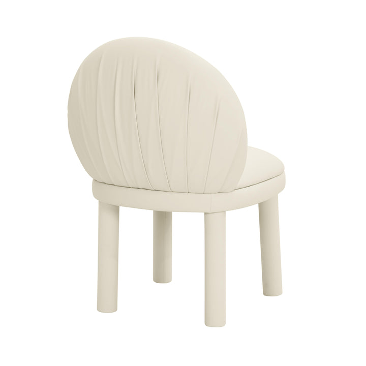 Aliyah Cream Vegan Leather Dining Chair