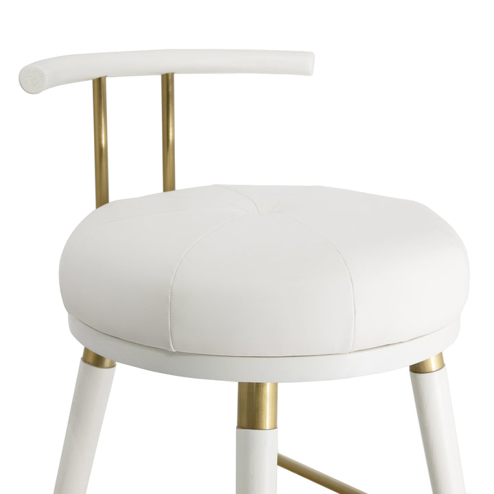 Juniper White Vegan Leather Barstool