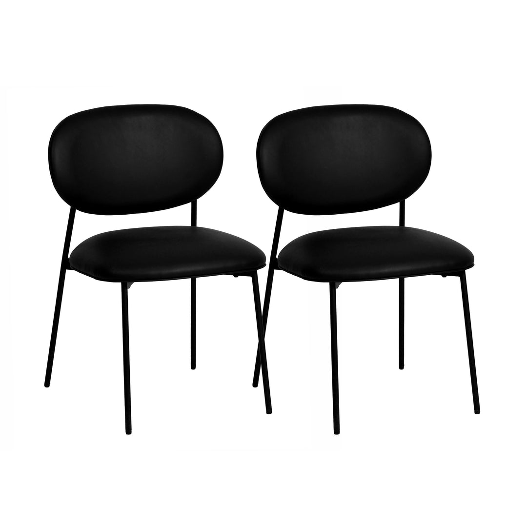 McKenzie Black Vegan Leather Stackable Dining Chair