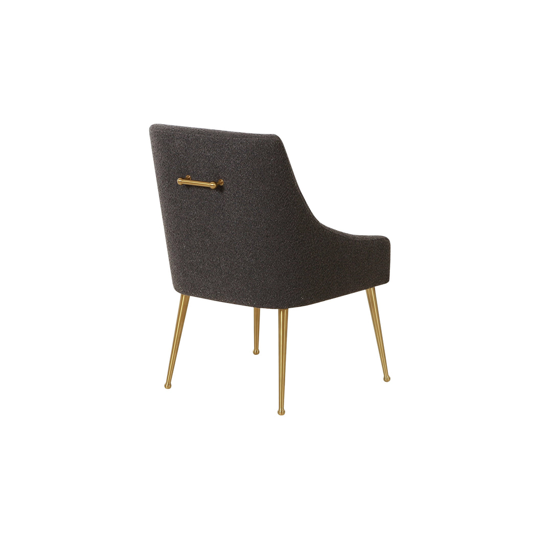 Beatrix Grey Boucle Dining Chairs- Gold Legs & Handle