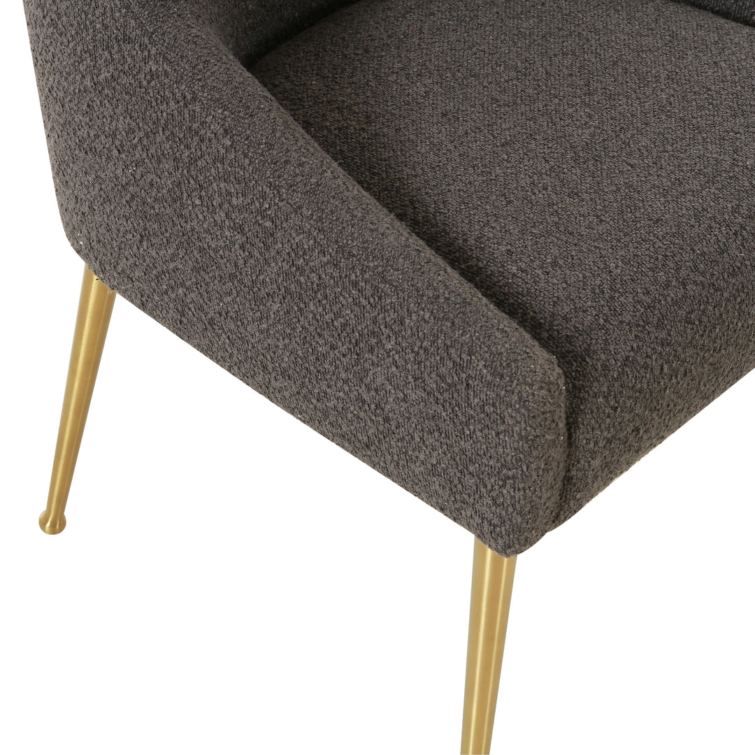 Beatrix Grey Boucle Dining Chairs- Gold Legs & Handle