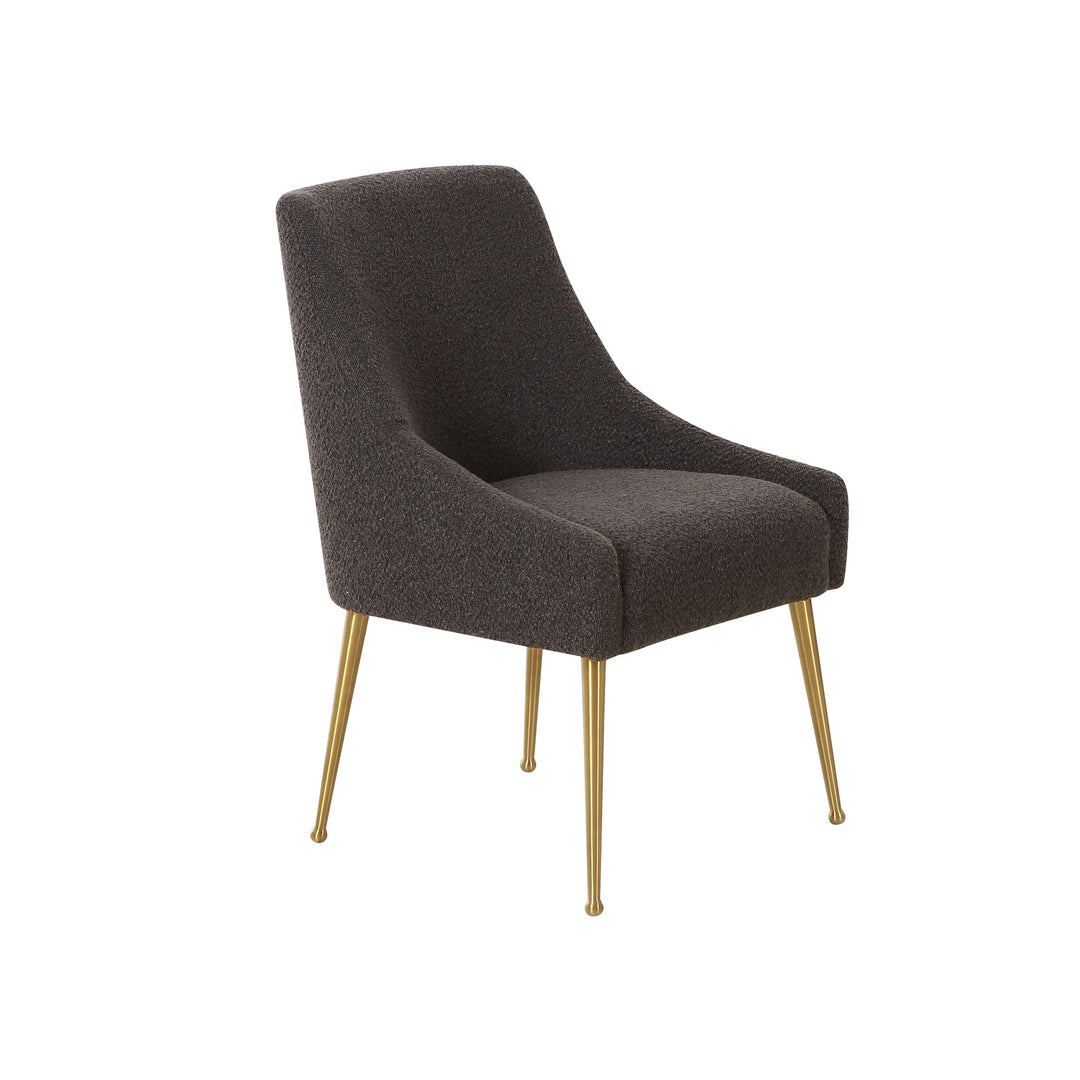 Beatrix Grey Boucle Dining Chairs- Gold Legs & Handle